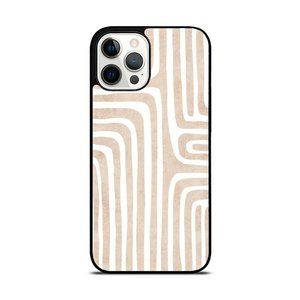 Neutral Aesthetic Geometric Line Art Beige iPhone Case